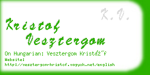 kristof vesztergom business card